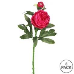 Hot Pink Peony Stem, 3ct. -Michaels D333856S 3