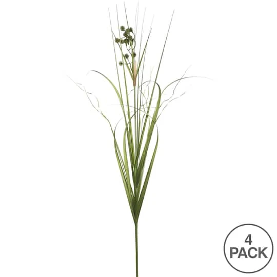 4 Pack: Green Grass With Pomp Balls Spray 6 4 Pack: Green Grass With Pomp Balls Spray - Image 4