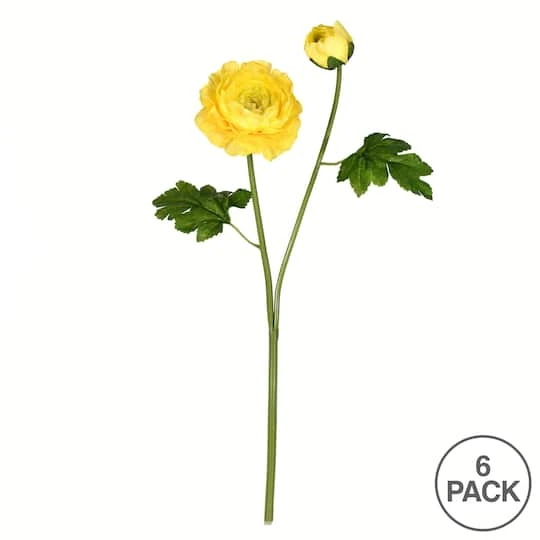 Yellow Ranunculus Stem, 6ct. 6 Yellow Ranunculus Stem, 6ct. - Image 4