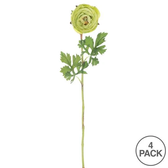 23" Green Ranunculus Artificial Stem, 4ct. 7 23" Green Ranunculus Artificial Stem, 4ct. - Image 5