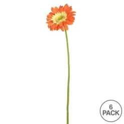 Orange Gerbera Daisy Artificial Stems, 6ct. -Michaels D334017S 3