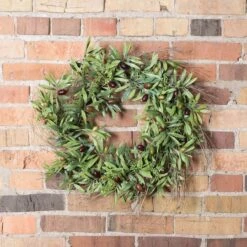 24" Green Olive Leaf Wreath -Michaels D347812S 13