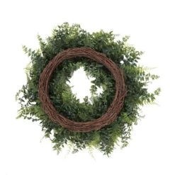 24" Green Buckler Fern & Grass Wreath -Michaels D347815S 2