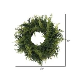 24" Green Buckler Fern & Grass Wreath -Michaels D347815S 5
