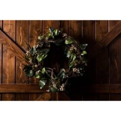 30" Green & Brown Magnolia Wreath -Michaels D347818S 3