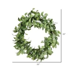 22" Green Lamb Ear Leaves Wreath -Michaels D347819S 2