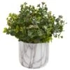 9" Eucalyptus Plant In Decorative Marble Finished Vase 2 9" Eucalyptus Plant In Decorative Marble Finished Vase -Michaels D350196S 1
