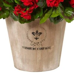 22" Red Geranium In Farmhouse Style Planter -Michaels D350199S 12