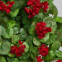 2.2ft. Red Geranium Artificial Plant In Hanging Basket -Michaels D350224S 16