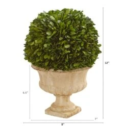 12in. Boxwood Topiary Ball In Decorative Urn 9 12in. Boxwood Topiary Ball In Decorative Urn -Michaels D350409S 12