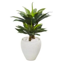 3ft. Double Agave Succulent Plant In White Planter -Michaels D350471S 1 1