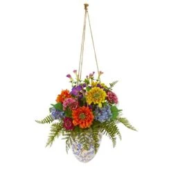 2.5ft. Mixed Flowers Arrangement In Hanging Vase -Michaels D350522S 1 1