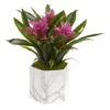 11" Purple Bromeliad In Marble Finished Vase -Michaels D350551S 11