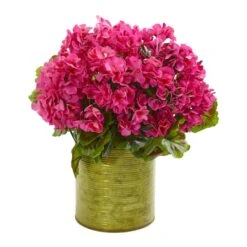 20" Geranium In Metal Planter -Michaels D350743S 11 1