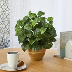 14" Pothos Plant In Ceramic Planter -Michaels D351341S 3