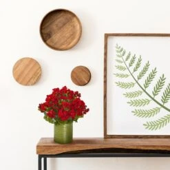 20" Red Geranium In Metal Planter -Michaels D352164S 12