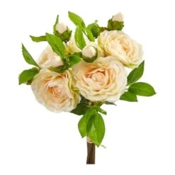 11" Camellia Artificial Flower Bouquet (Set Of 4)
