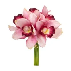 9" Cymbidium Orchid Artificial Flower Bundle (Set Of 6) -Michaels D386637S 1 1