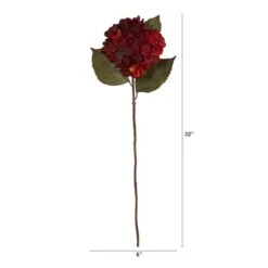 32'' Hydrangea Artificial Flower Stem, 6ct. Burgundy -Michaels D386659S 2