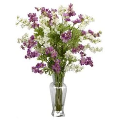 24" Dancing Daisy Arrangement In Vase Purple/White -Michaels D386838S 1 1