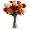 Assorted Blooming Roses With Vase -Michaels D386840S 11