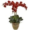 27'' Autumn Triple Stem Moth Orchid In Ceramic Vase -Michaels D386846S 1