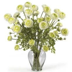 24" Ranunculus Liquid Illusion Silk Flower Arrangement Cream -Michaels D386867S 1 1