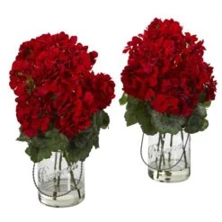 Geranium Artificial Arrangement (Set Of 2)