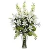 Lily, Delphinium & Hydrangea Silk Arrangement -Michaels D386925S 11