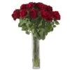 Large Rose Silk Flower Arrangement 1 Large Rose Silk Flower Arrangement -Michaels D386974S 1