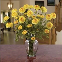 24" Ranunculus Liquid Illusion Silk Flower Arrangement Yellow 7 24" Ranunculus Liquid Illusion Silk Flower Arrangement Yellow -Michaels D387018S 2