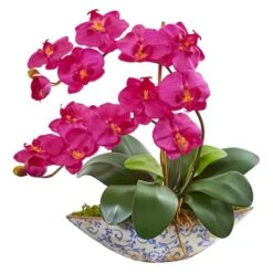 16" Moth Orchid Arrangement In Blue Floral Vase Beauty 5 16" Moth Orchid Arrangement In Blue Floral Vase Beauty -Michaels D387106S 1 1