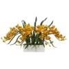 Cymbidium Artificial Arrangement In White Vase -Michaels D387114S 1