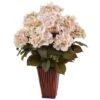 Hydrangea Silk Arrangement In Bamboo Planter 2 Hydrangea Silk Arrangement In Bamboo Planter -Michaels D387174S 1