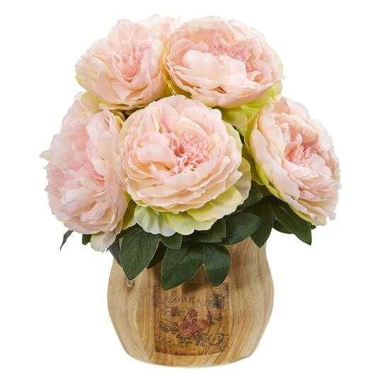 Peony Artificial Arrangement In Decorative Planter 4 Peony Artificial Arrangement In Decorative Planter - Image 2
