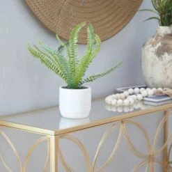 White Ceramic Contemporary Artificial Foliage, 14" X 12" X 13" 15 White Ceramic Contemporary Artificial Foliage, 14" X 12" X 13" -Michaels D404850S 6