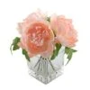 Flora Bunda® 8" Pink Peony Arrangement In Glass Pot 1 Flora Bunda® 8" Pink Peony Arrangement In Glass Pot -Michaels D511326S 1