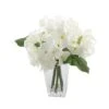 Flora Bunda® 9" White Hydrangeas Mix In Glass Vase -Michaels D511327S 1