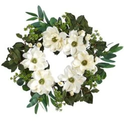 23" Magnolia, Eucalyptus & Berries Wreath