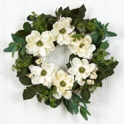 23" Magnolia, Eucalyptus & Berries Wreath -Michaels D590088S 3