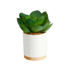 6'' Succulent Artificial Plant In White Ceramic Planter