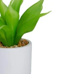 Northlight 8" Green Aloe Plant In White Pot -Michaels D602896S 4