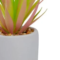 Northlight 6.5" Green & Pink Sword Grass In White Pot -Michaels D602900S 4