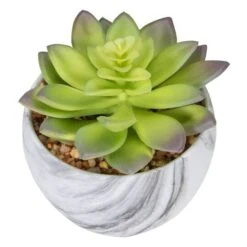 Northlight 4" Green & Purple Succulent In Faux Marble Pot -Michaels D602901S 5
