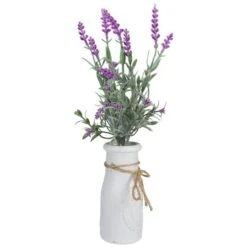 Northlight 13'' Artificial Lavender Arrangement In Milk Bottle -Michaels D602986S 3