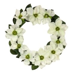 24" Cream Magnolia Flowers Wreath -Michaels D613424S 1 1