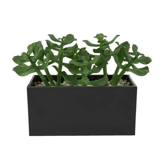 10" Green Foliage Artificial Plant With Black Pot 3 10" Green Foliage Artificial Plant With Black Pot