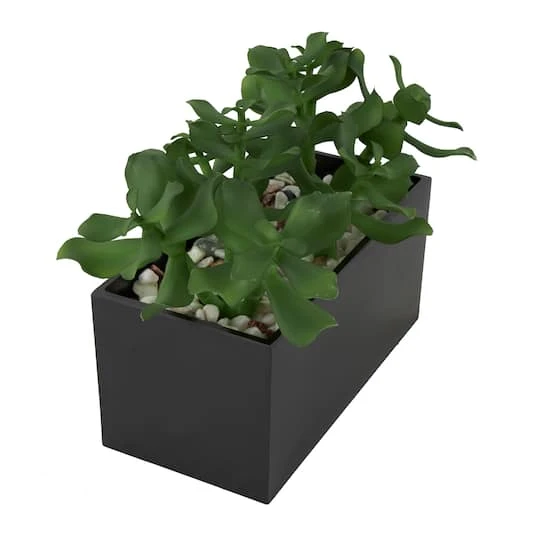 10" Green Foliage Artificial Plant With Black Pot 6 10" Green Foliage Artificial Plant With Black Pot - Image 4