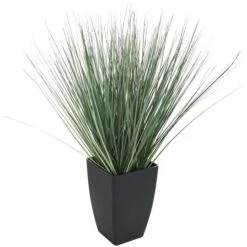 19" Onion Grass Artificial Plant With Black Plastic Pot