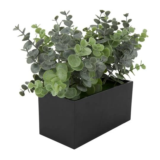 12" Green Foliage Artificial Plant With Black Pot 6 12" Green Foliage Artificial Plant With Black Pot - Image 4